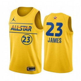 Dres Los Angeles Lakers LeBron James 23 2021 All-Star Jordan Brand Gold Swingman